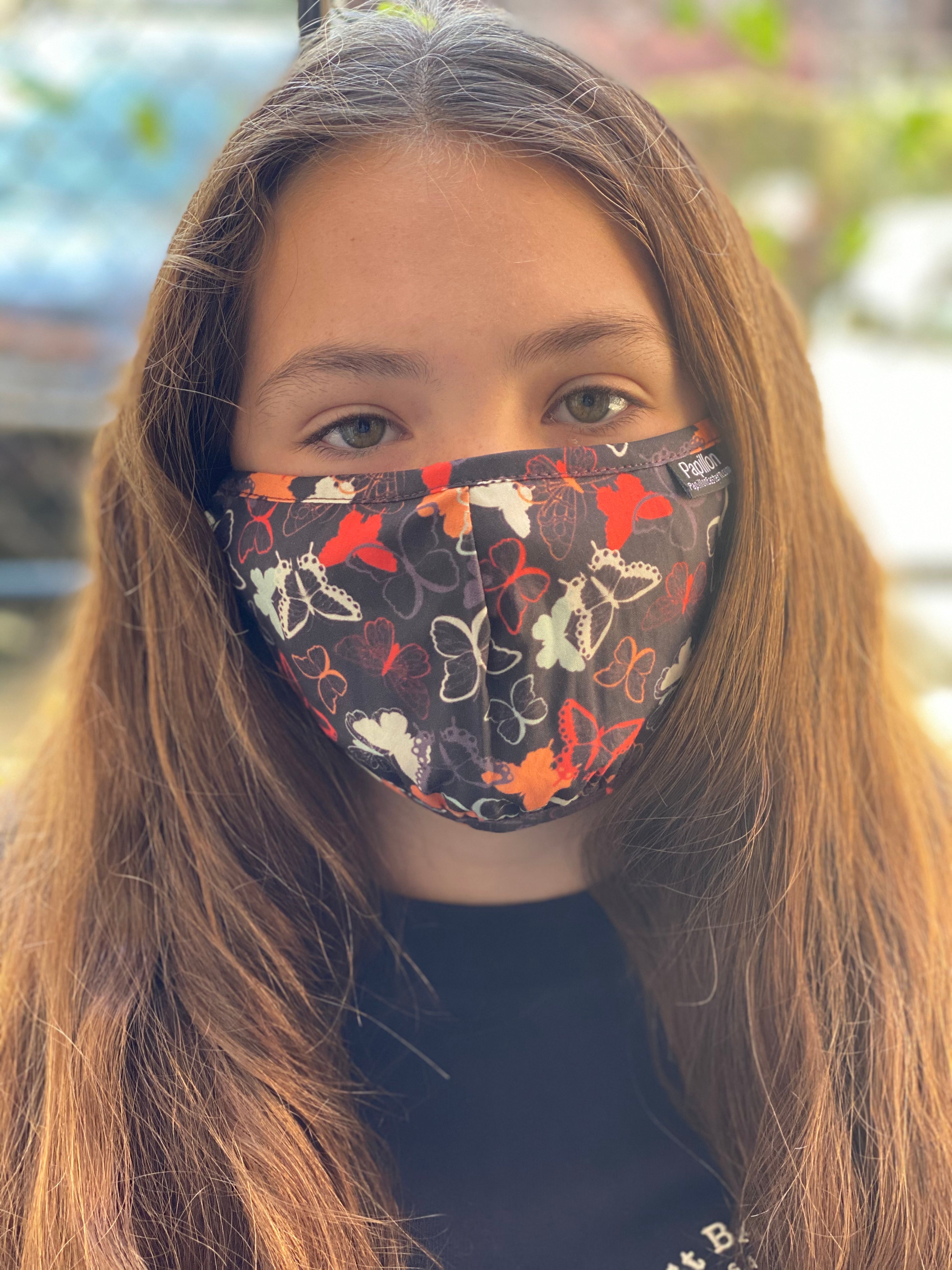 Unisex Mask 100% Cotton Multi Butterfly One Size Fits All Adjustable Masks