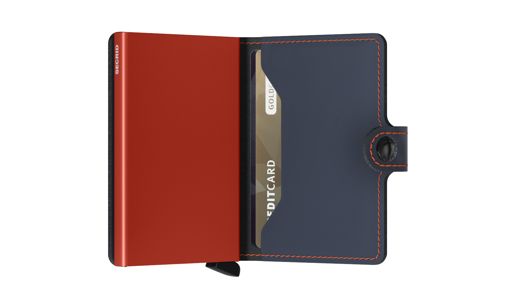 Miniwallet Matte Nightblue/Orange RFID Secure