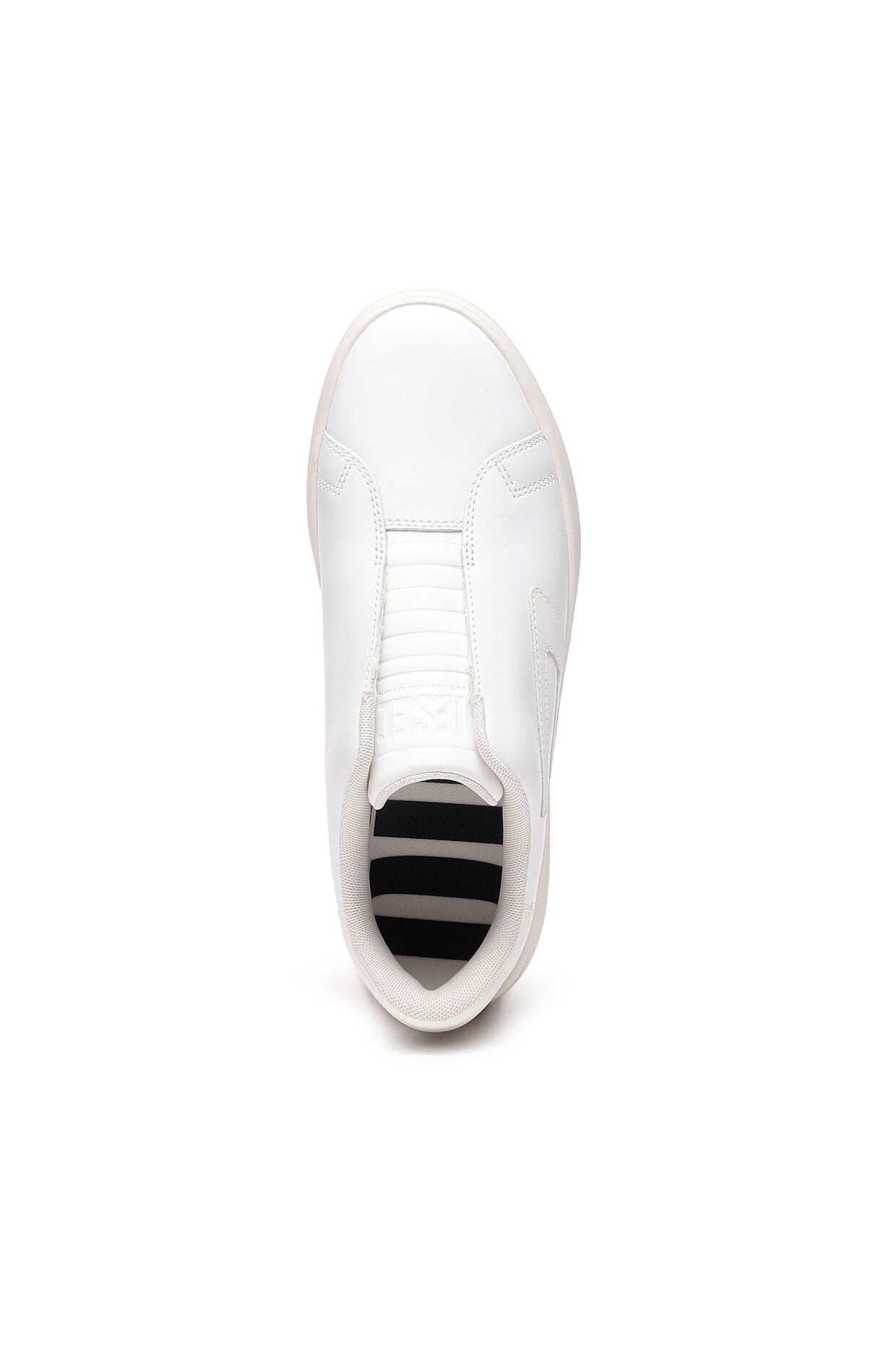 Slip-on Leather Sneakers with D Patch White