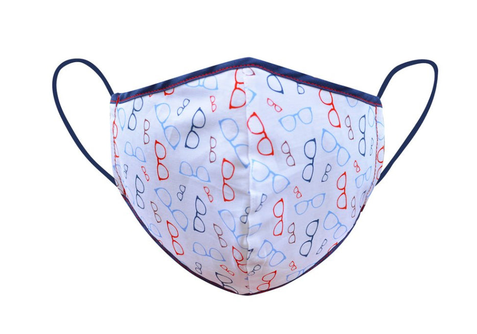 Unisex one size fits all washable cotton face mask reversible