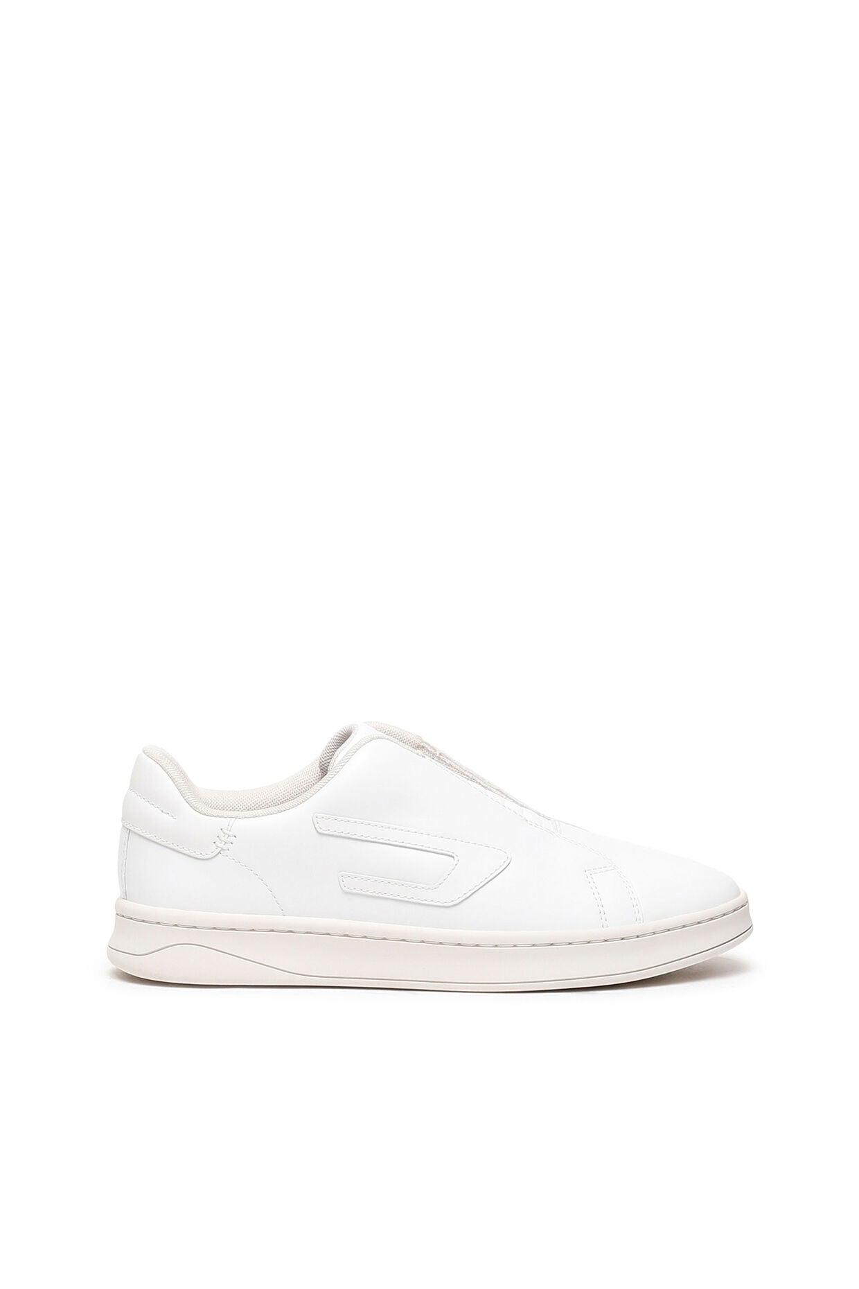 Slip-on Leather Sneakers with D Patch White