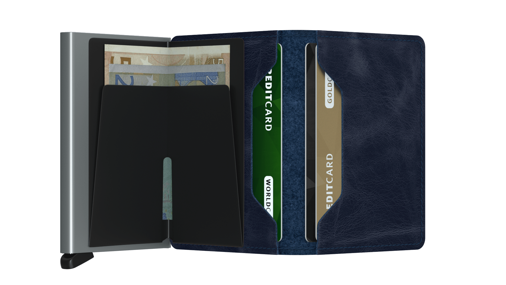 Slimwallet Vintage Blue RFID Secure