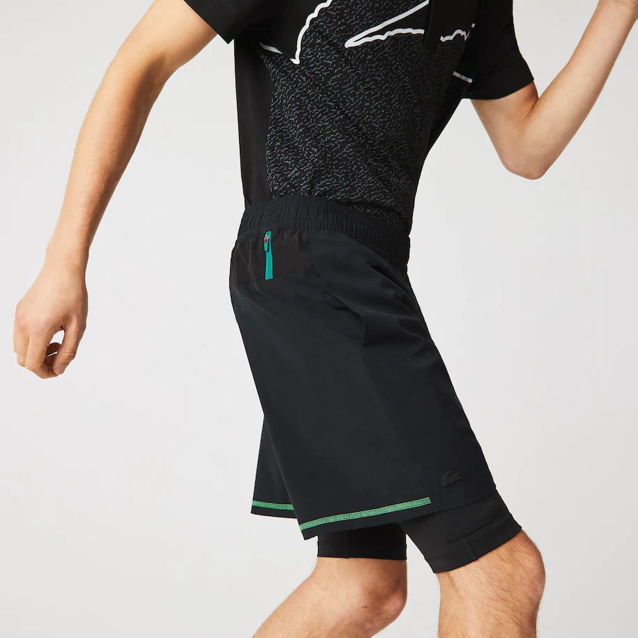 Sport Layered Shorts Black/Green/White