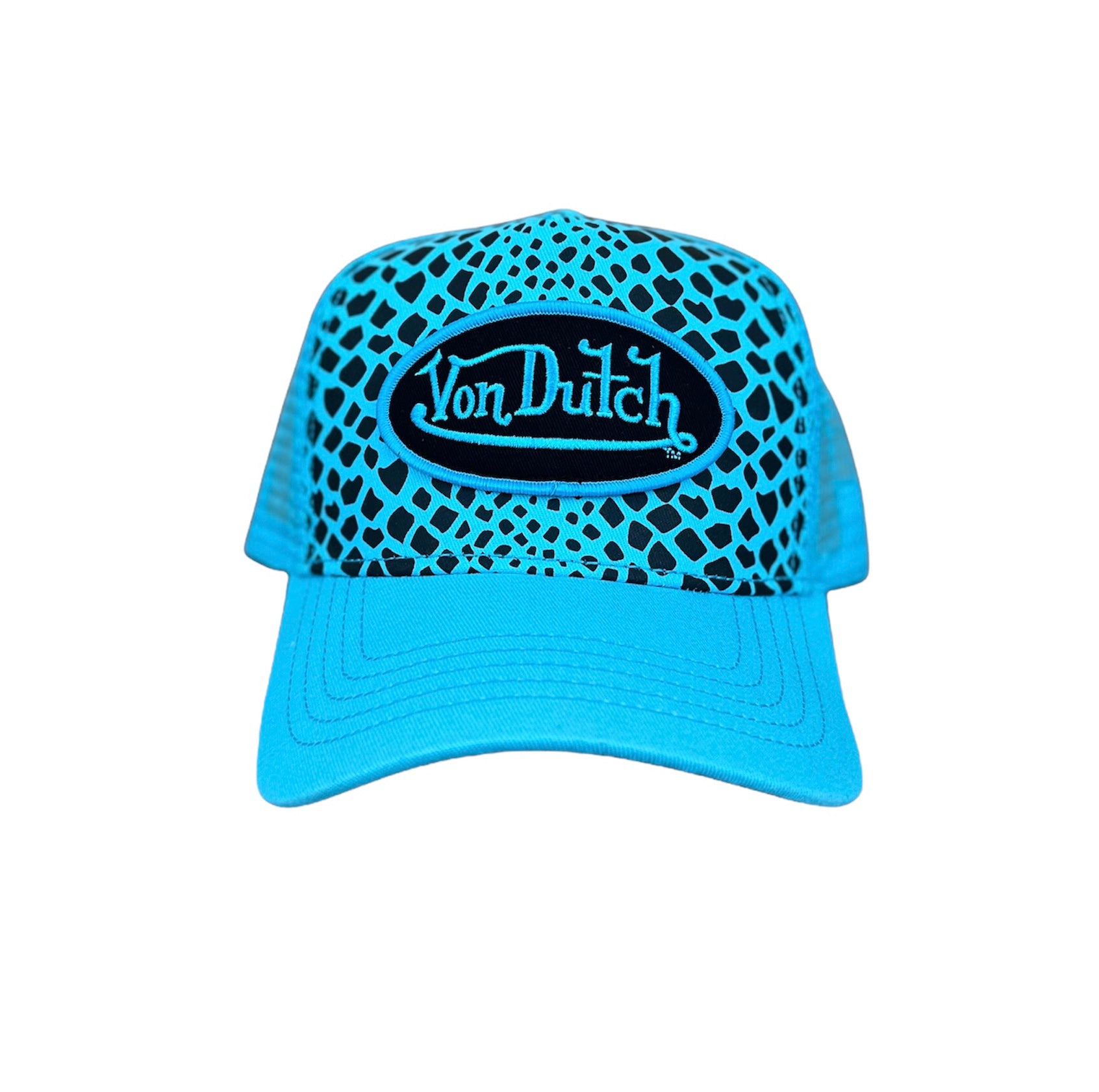 Baby Blue Animal print trucker hat