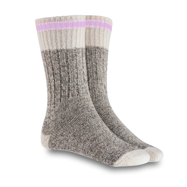 XS Unified Wool Camp Socks Size Medium 7-10 Made in Canada 🇨🇦 lavender trim