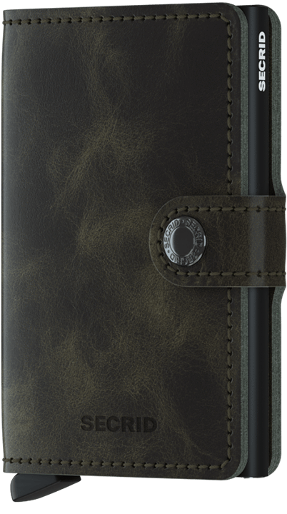 Secrid Miniwallet Vintage Olive-Black RFID Secure Leather Authorized Dealer-mini-wallet