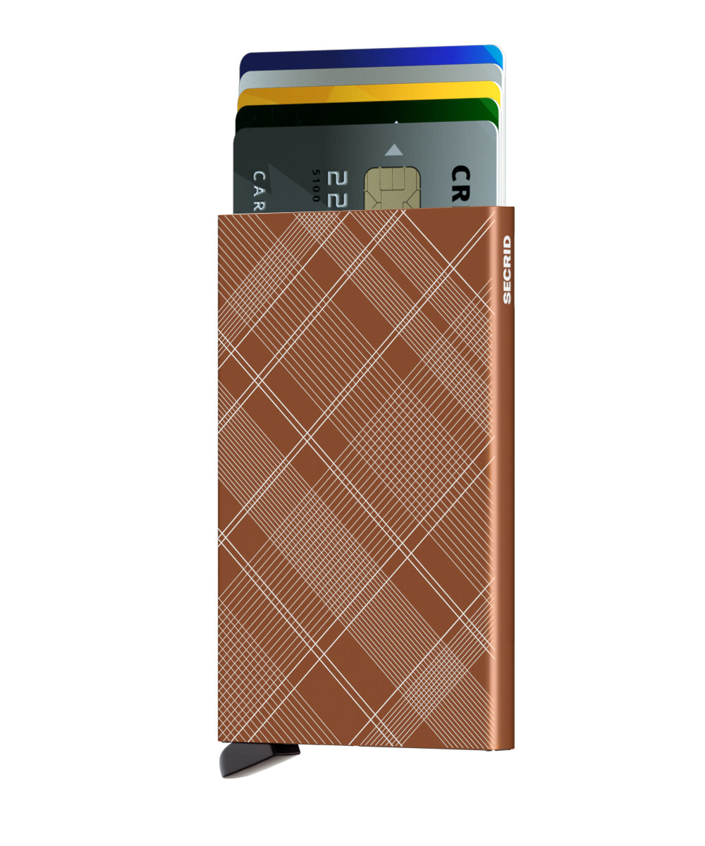 Card Protector Laser Tartan Rust RFID Secure
