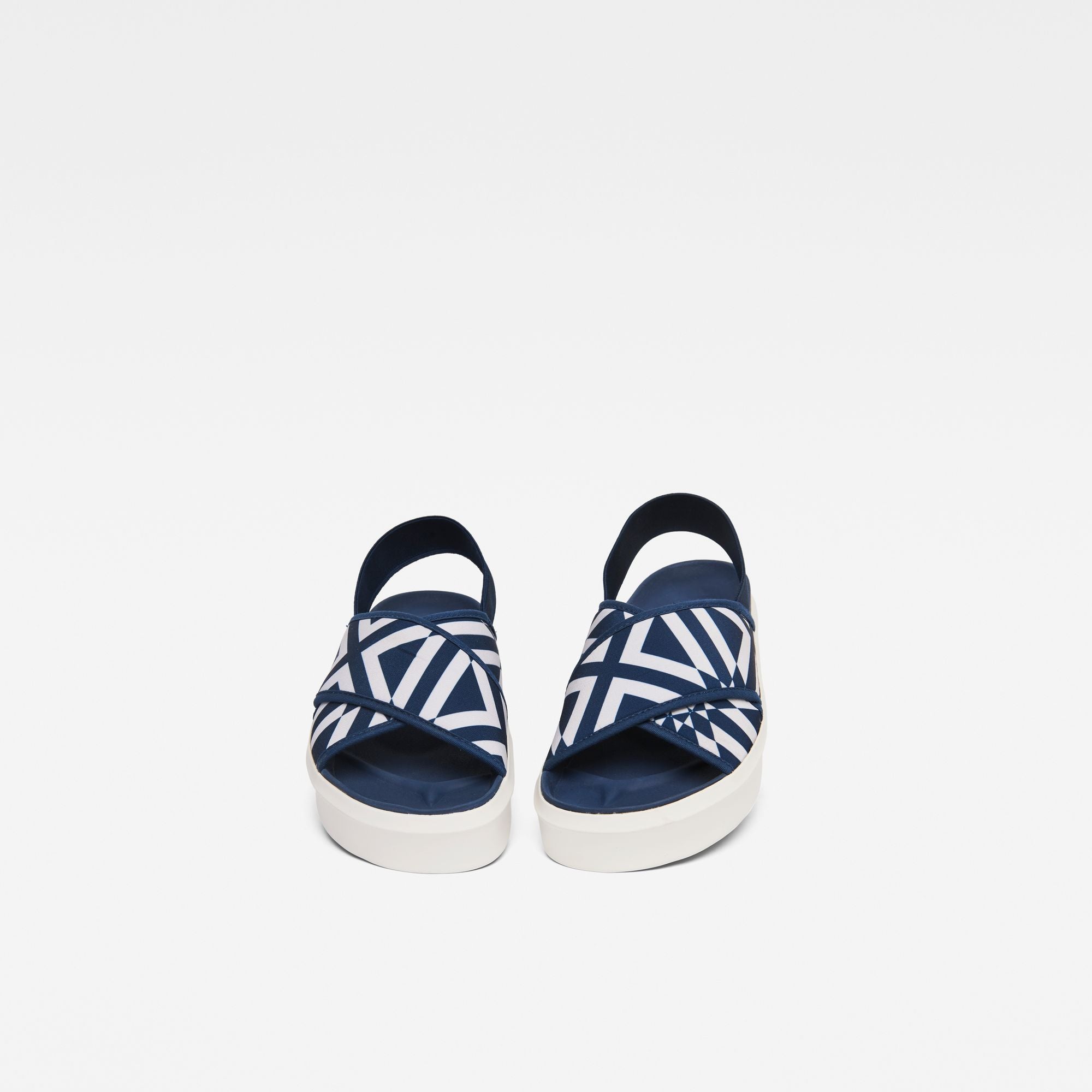 Woman’s STRETT FLAT Sandal Milk/Dark Sara Blue