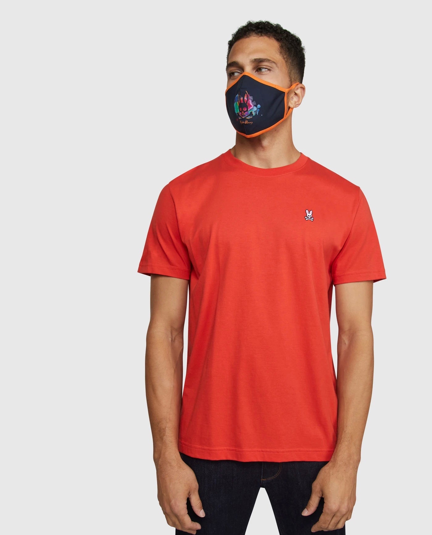 Psycho Bunny Unisex Face Mask Navy Blue/Orage