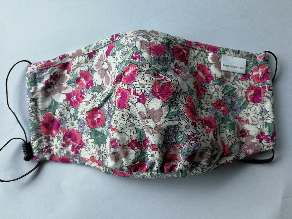 Unisex Mask 100% Cotton floral print one size fits all adjustable Masks