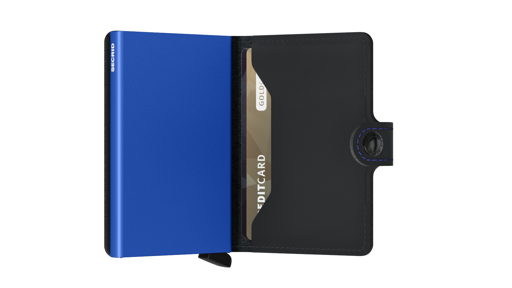 Miniwallet Matte Black/Blue RFID Secure