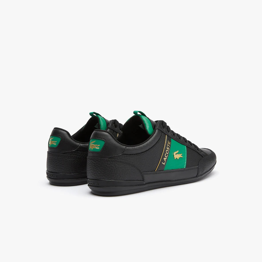 Chaymon Leather and Carbon Fibre Black/Green Sneakers