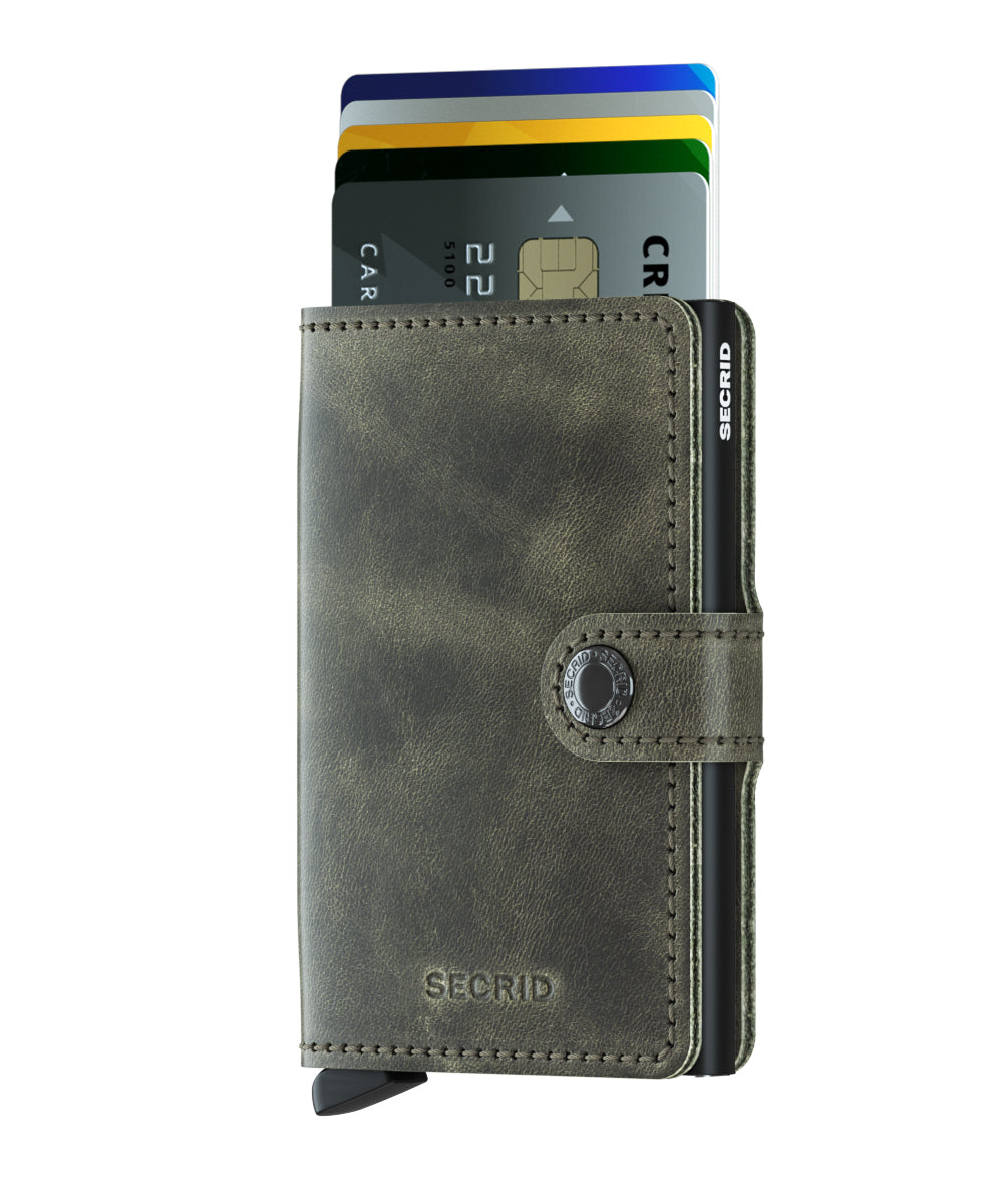 Secrid Miniwallet Vintage Olive-Black RFID Secure Leather Authorized Dealer-mini-wallet