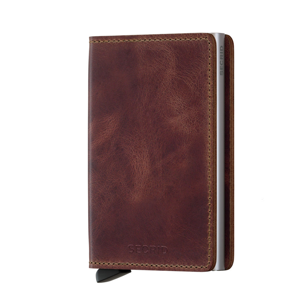 Slimwallet Vintage Brown RFID Secure
