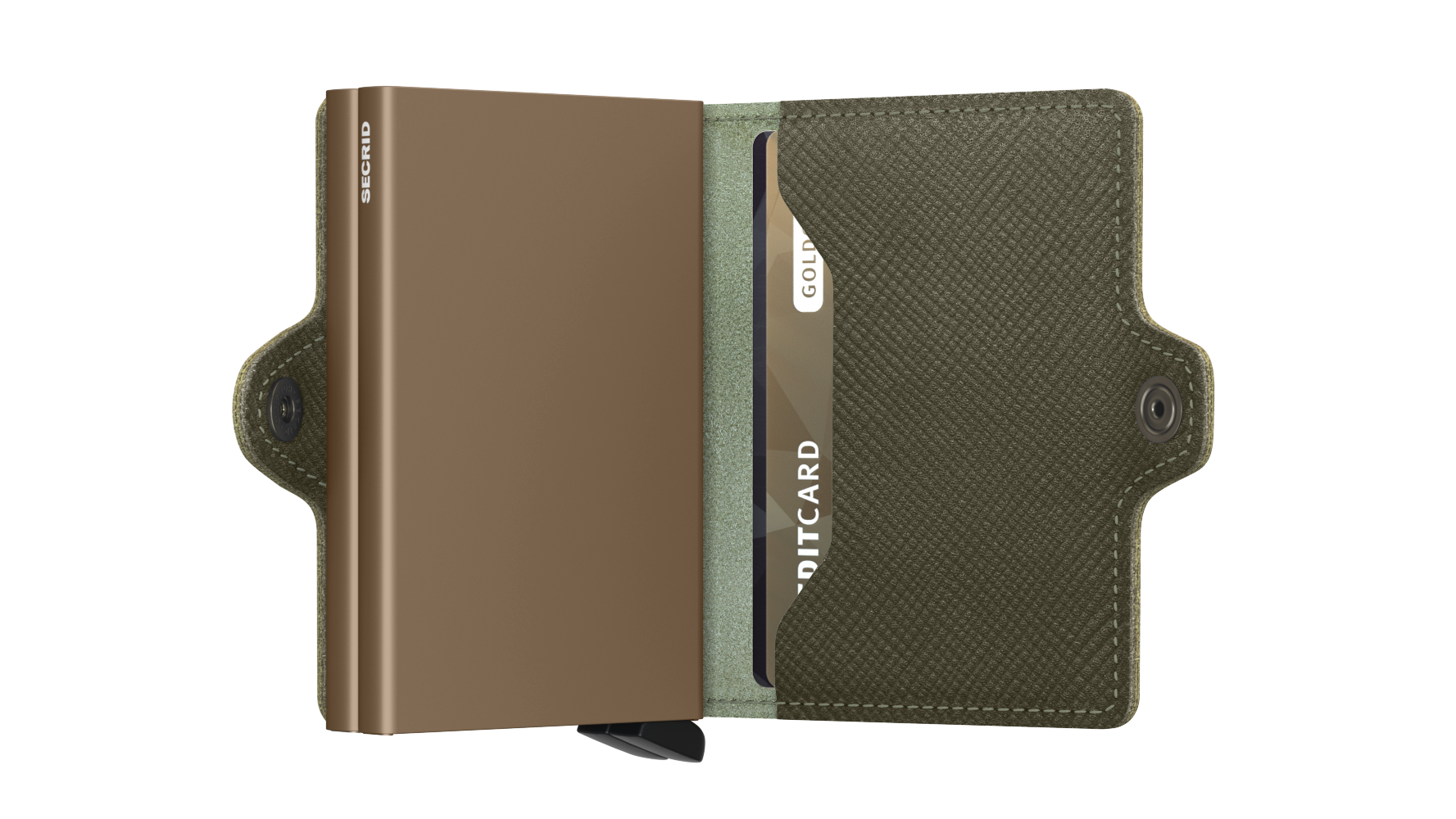Twinwallet Saffiano Olive RFID Secure