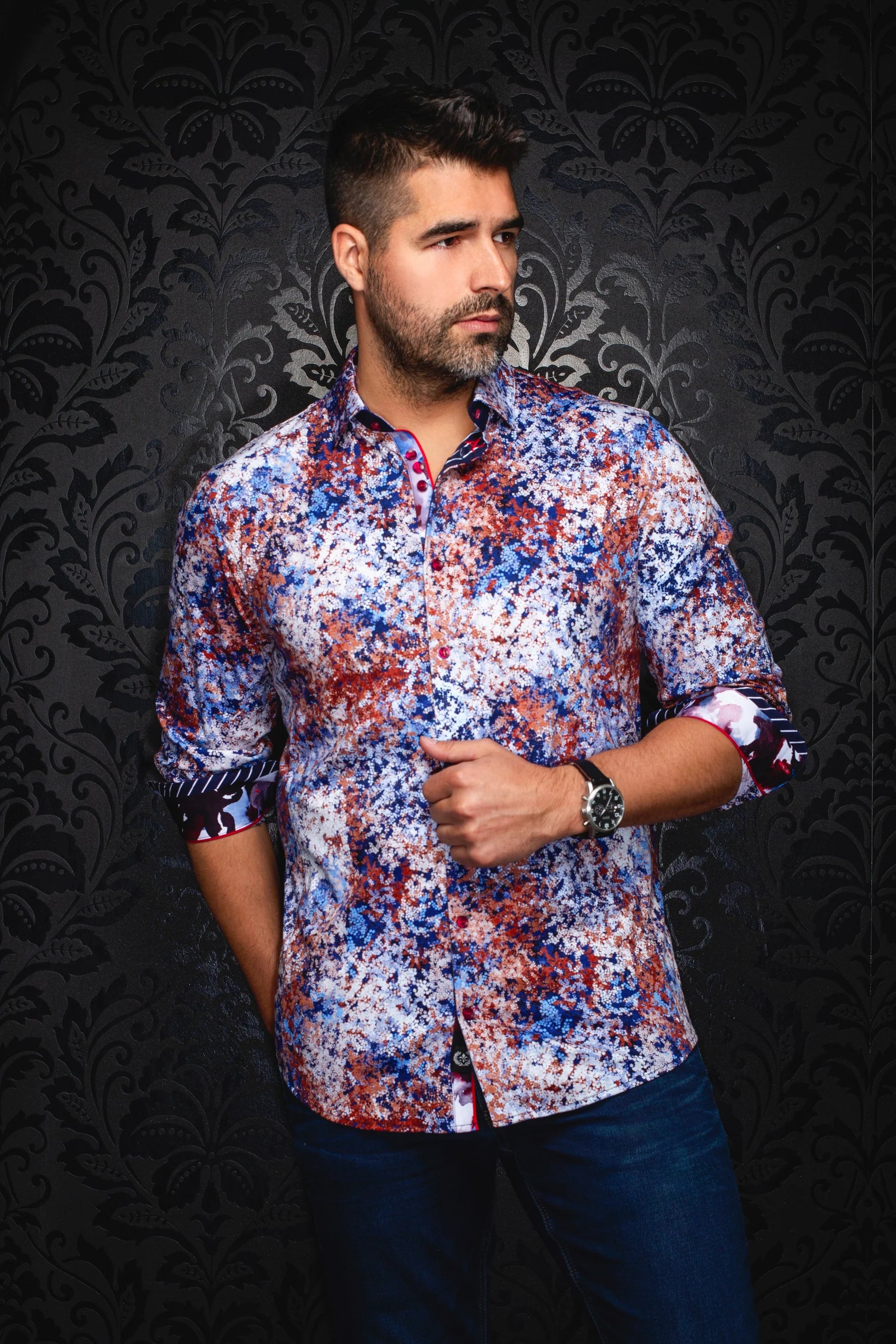 SHIRT | CONFETTI, RUST BLUE