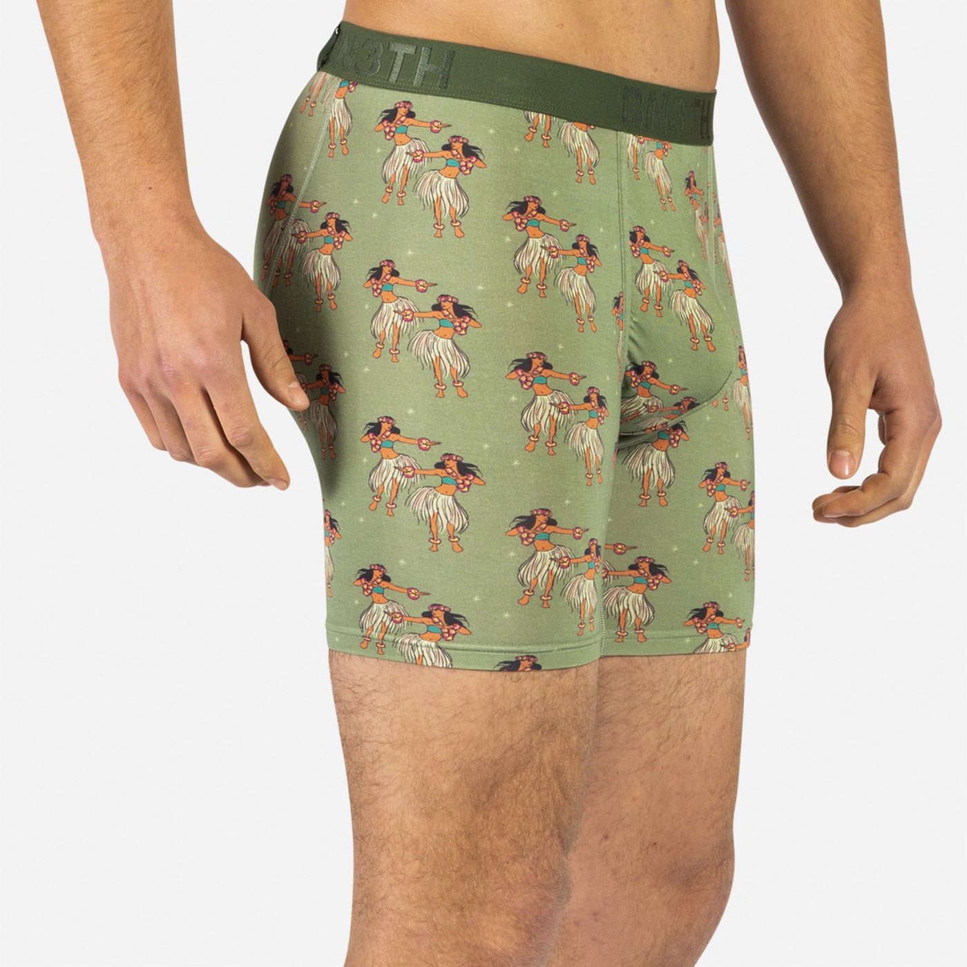 CLASSIC BOXER BRIEF: HULA DANCERS GREEN