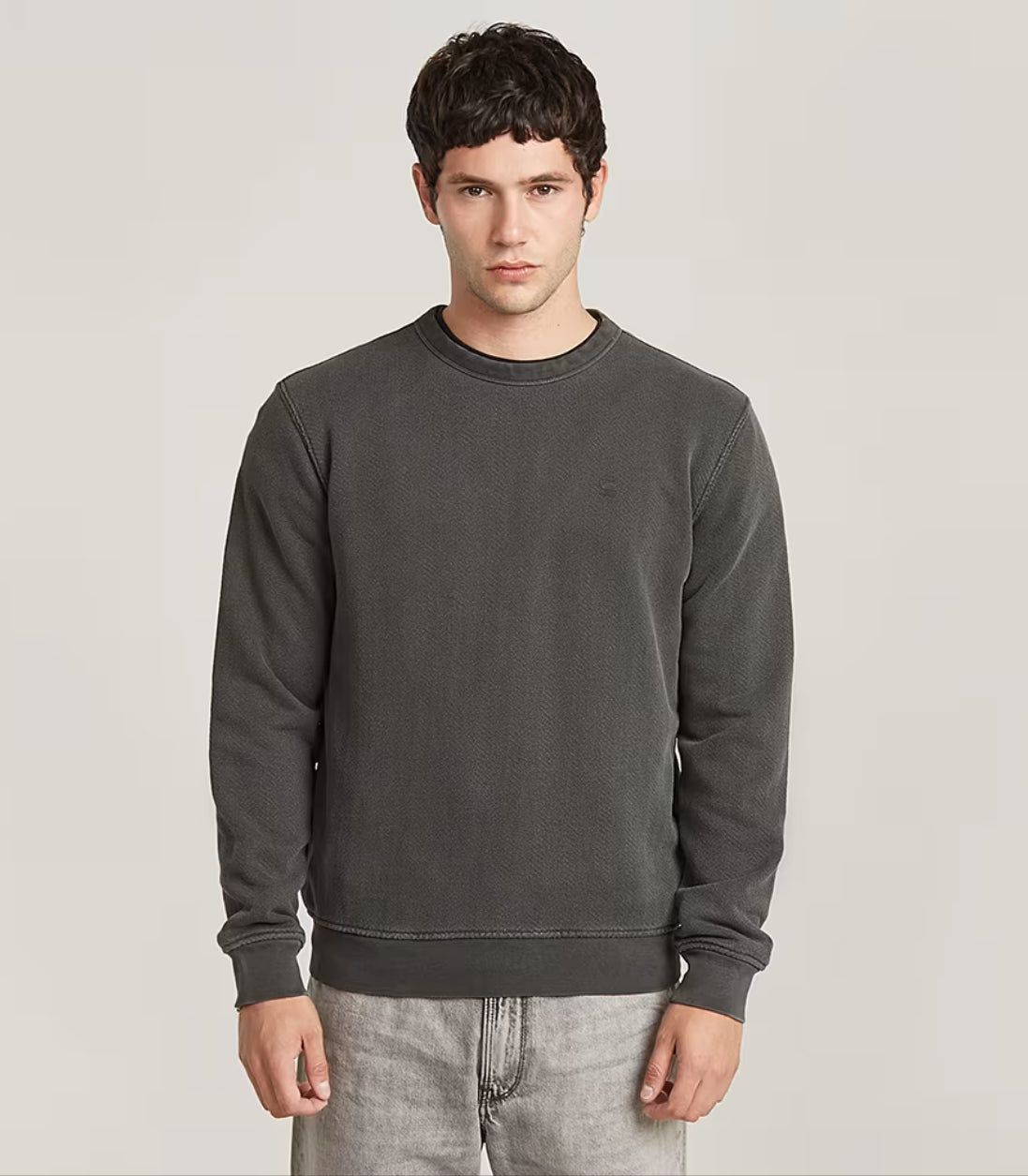 OVERDYED SWEATER dark black garment dye