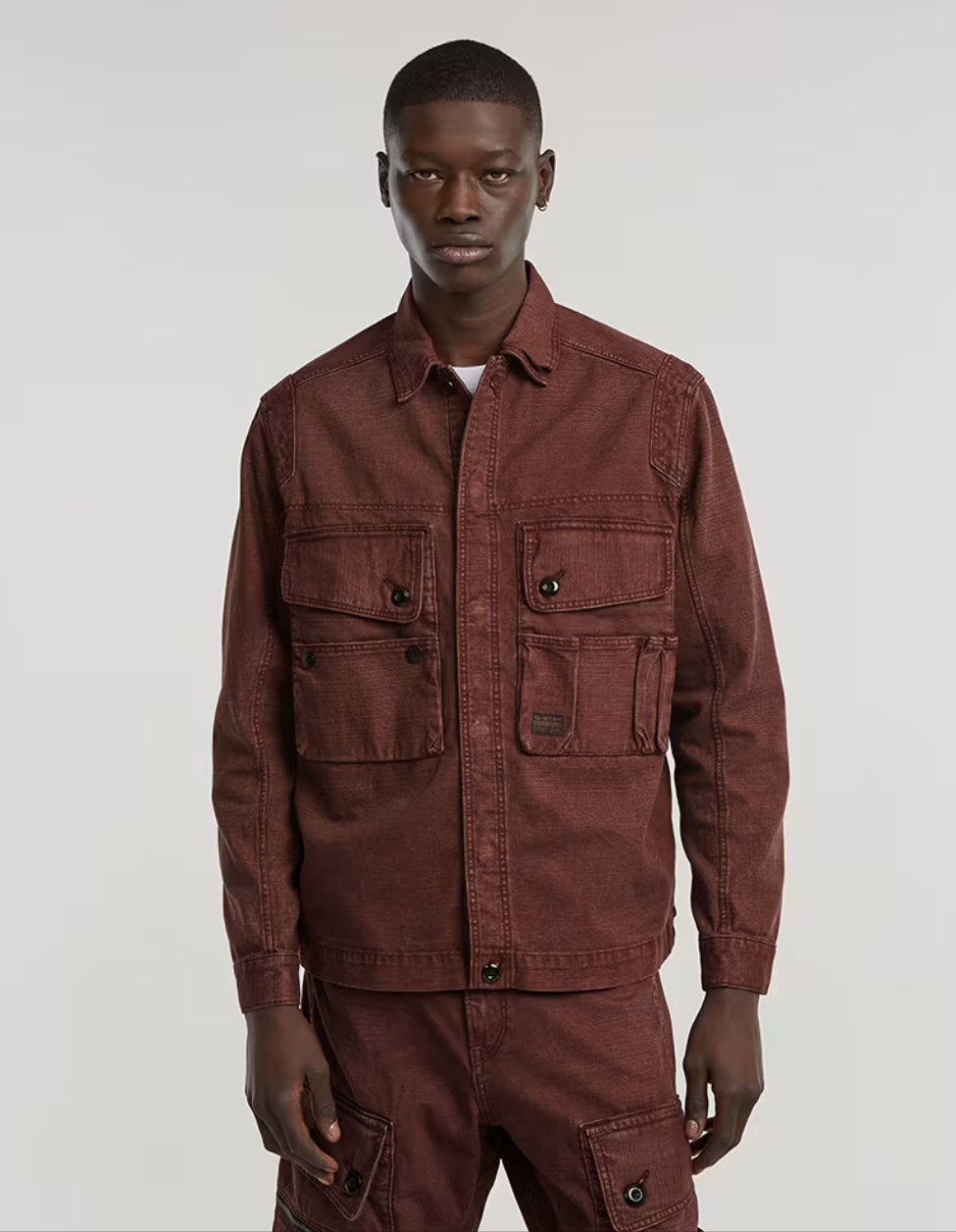 UTILITY OVERSHIRT faded autumn leaves garment dye