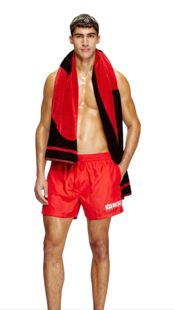 Ken-37-D-Box Mid-length swim shorts with logo print