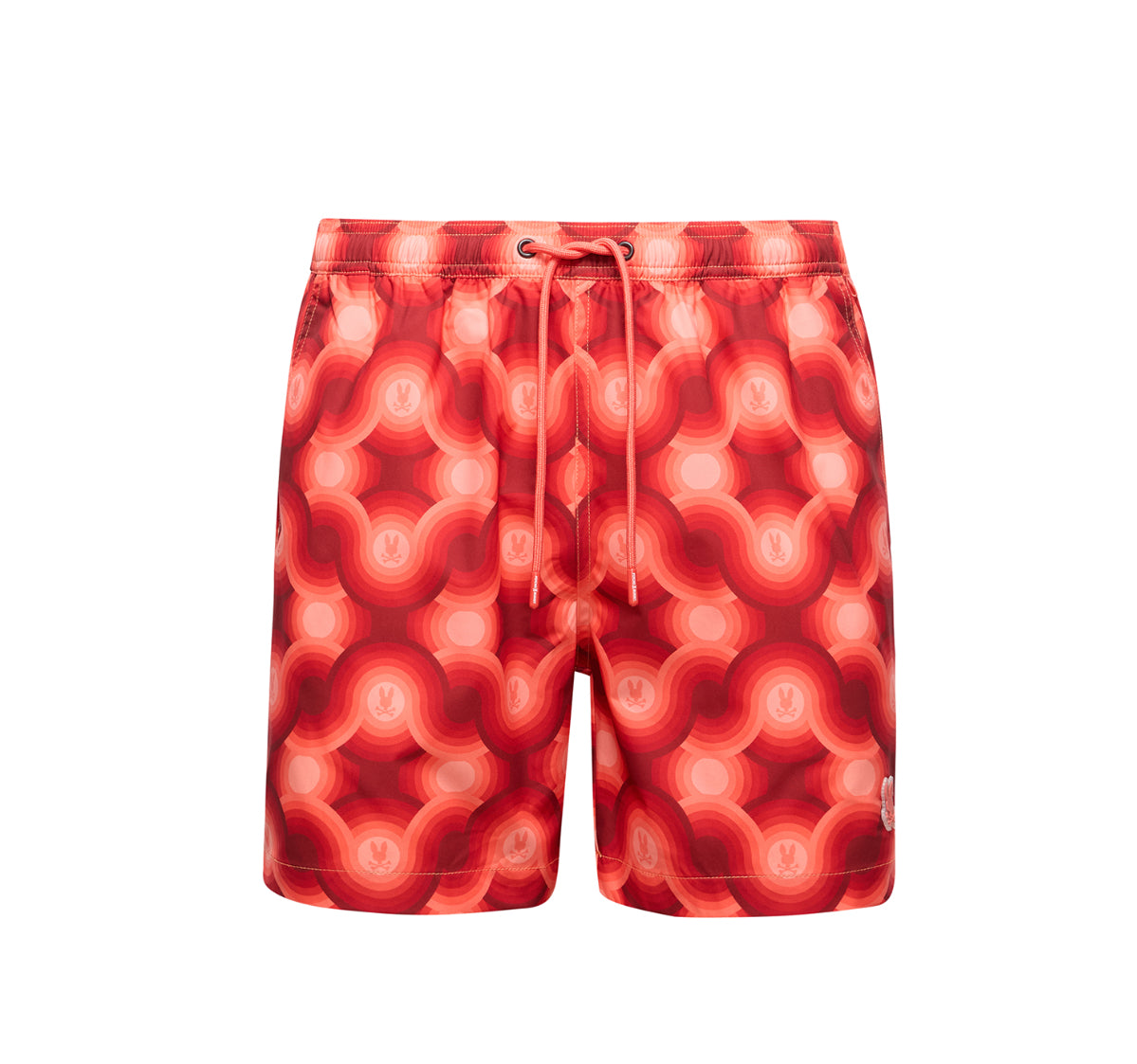 Mens Paros printed swim trunk-hot coral