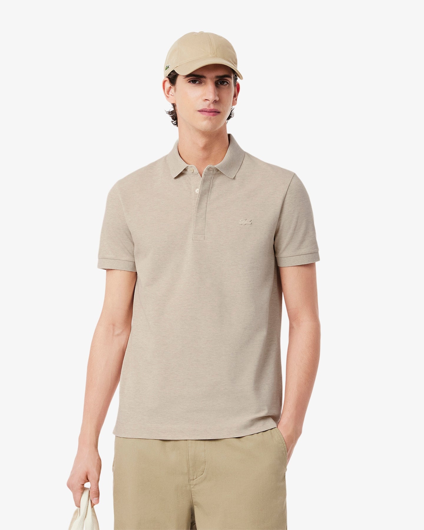 Men's Regular Fit Paris Stretch Piqué Polo - Oatmeal