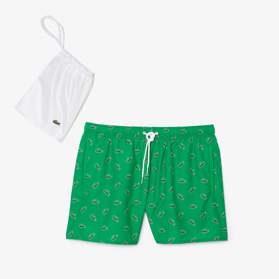 Men's Crocodile Print Swim Trunks - Green