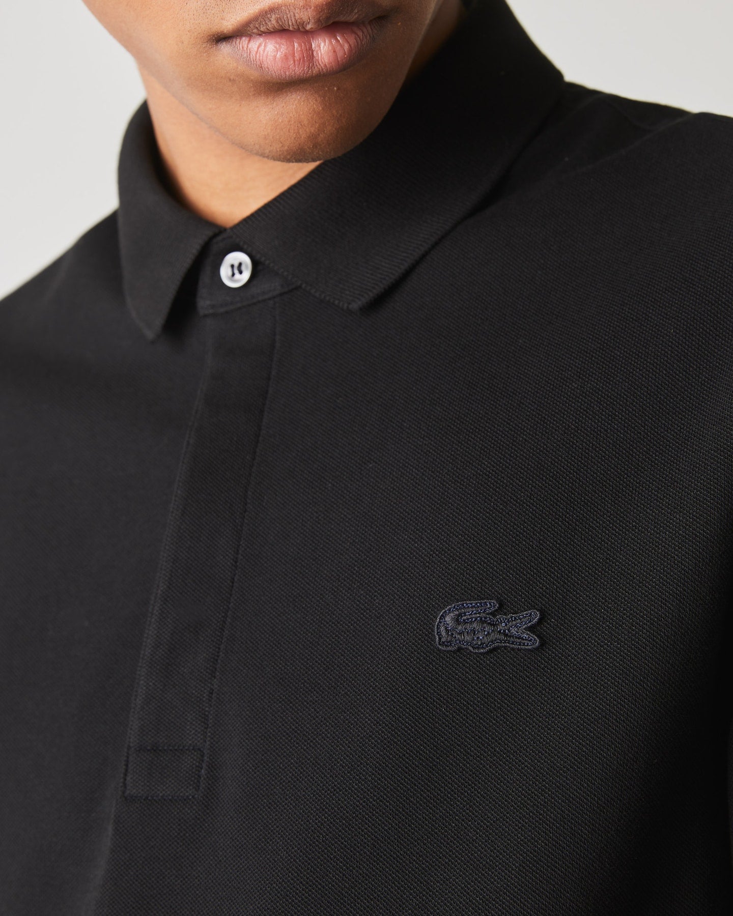 Men's Regular Fit Paris Stretch Piqué Polo - Black