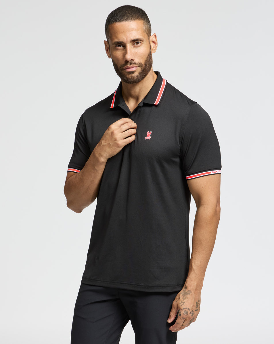 MENS FORREST SPORT PIQUE POLO- BLACK