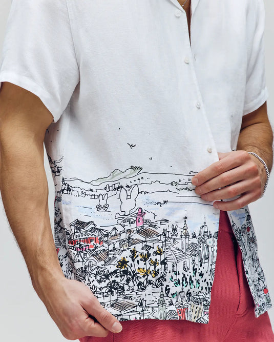 Naxos Linen Blend Shirt - White