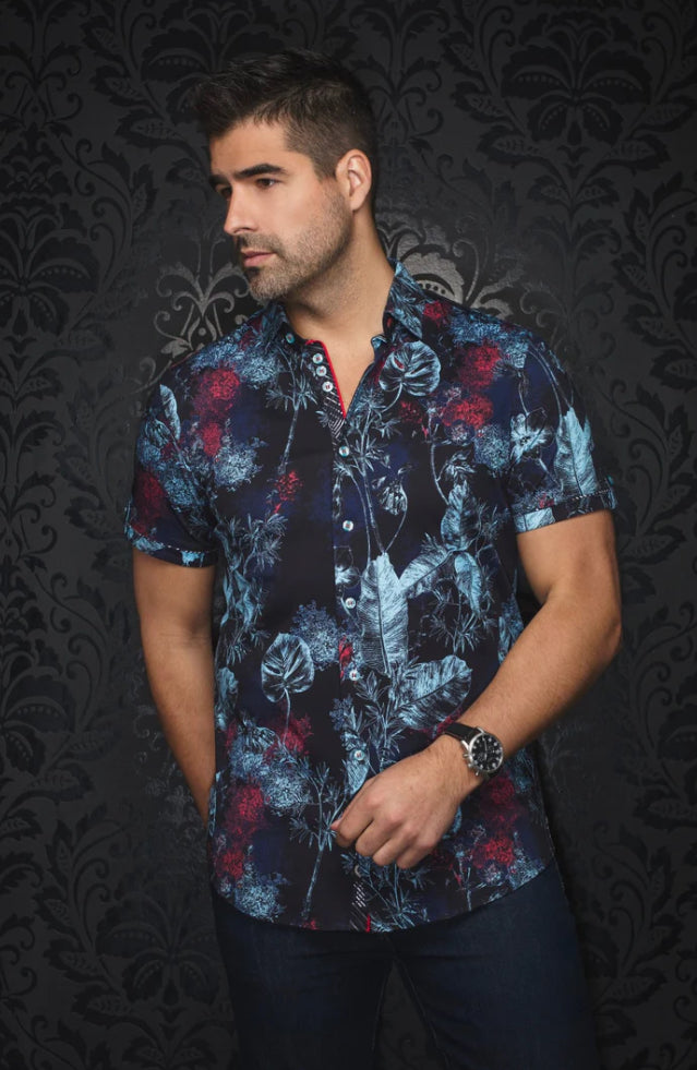 STRETCH SHORT SLEEVES | MARENGO, BLACK TURQUOISE