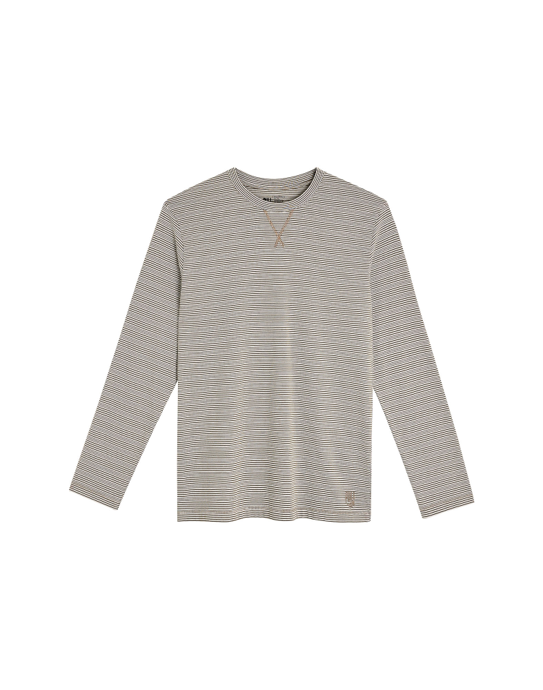 MEN'S T-SHIRT LONG SLEEVES CREAMSTRIP