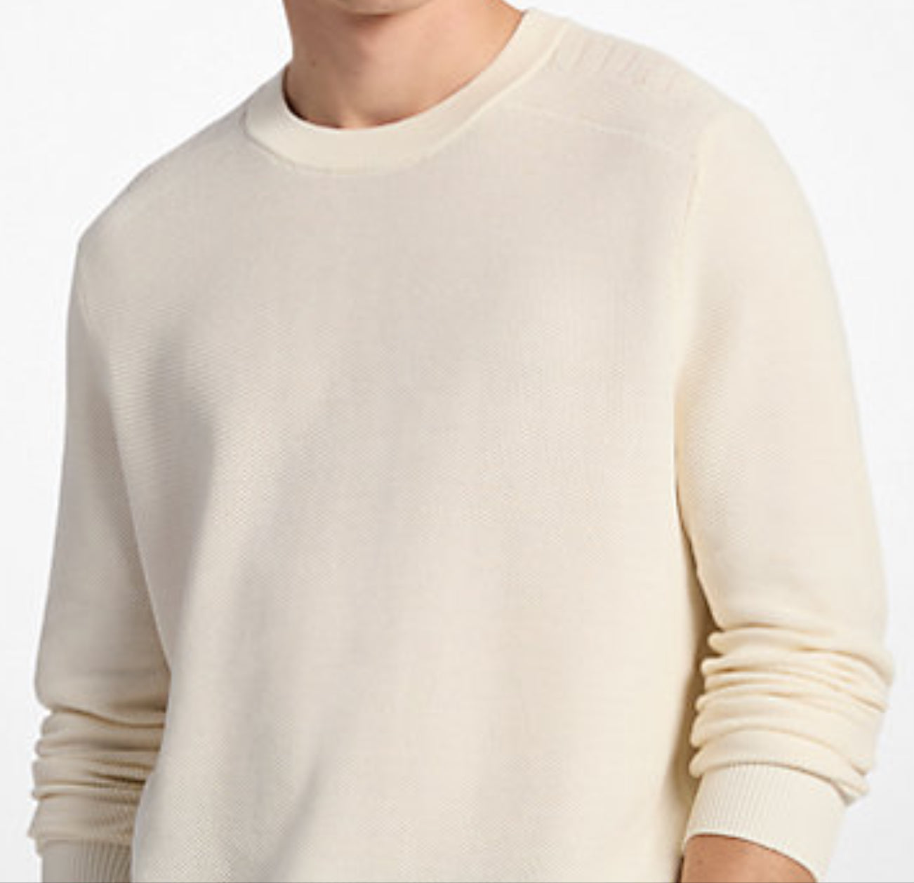 MENS Cotton Mouliné Sweater  - BONE