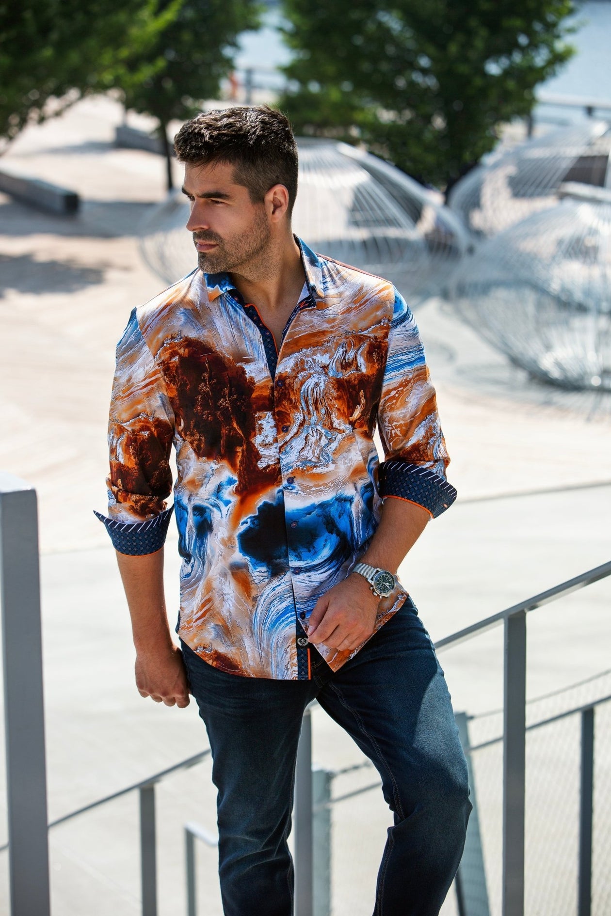SHIRT | CASCADES, BLUE BROWN