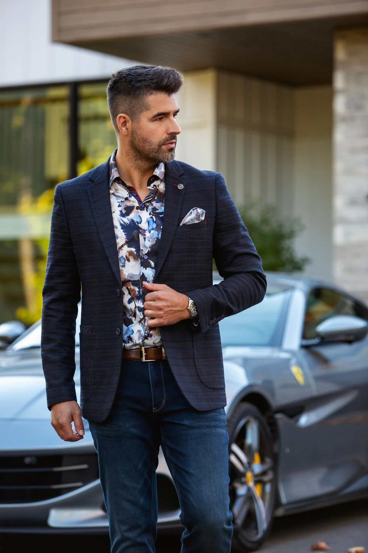 BLAZER | ELBA, NAVY BROWN