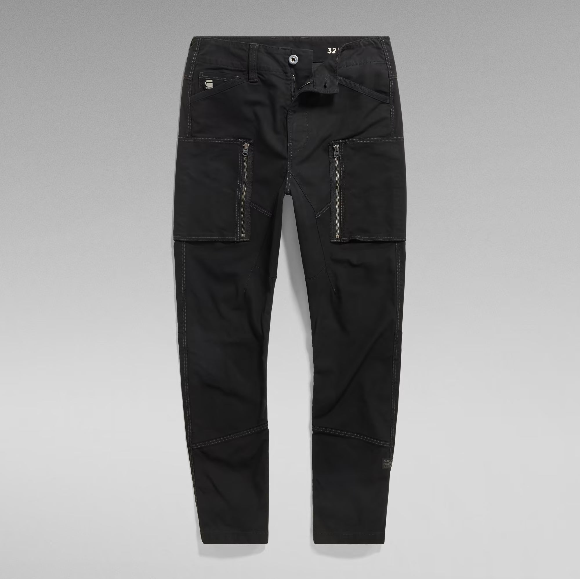 Zip Pocket 3D Skinny Cargo Pants Black