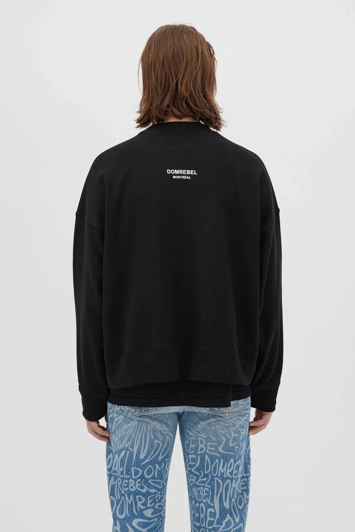 Snap Cropped Sweatshirt Black