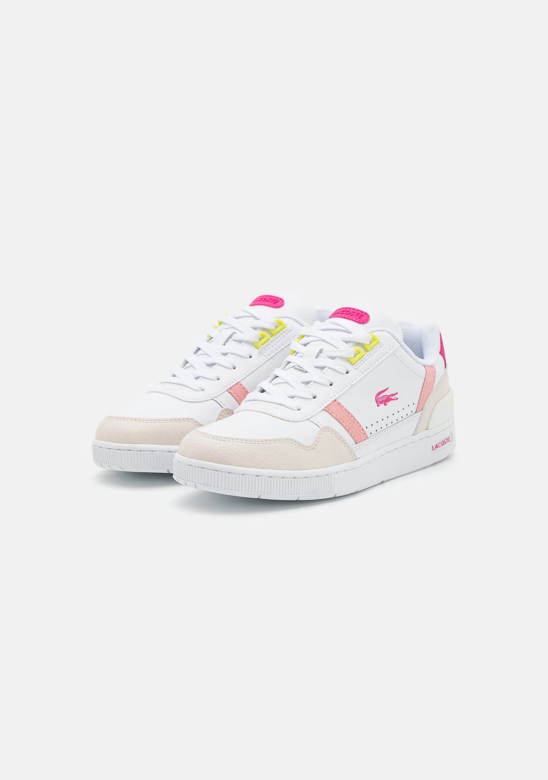 Women’s Leather T-Clip Sneakers White/Pink