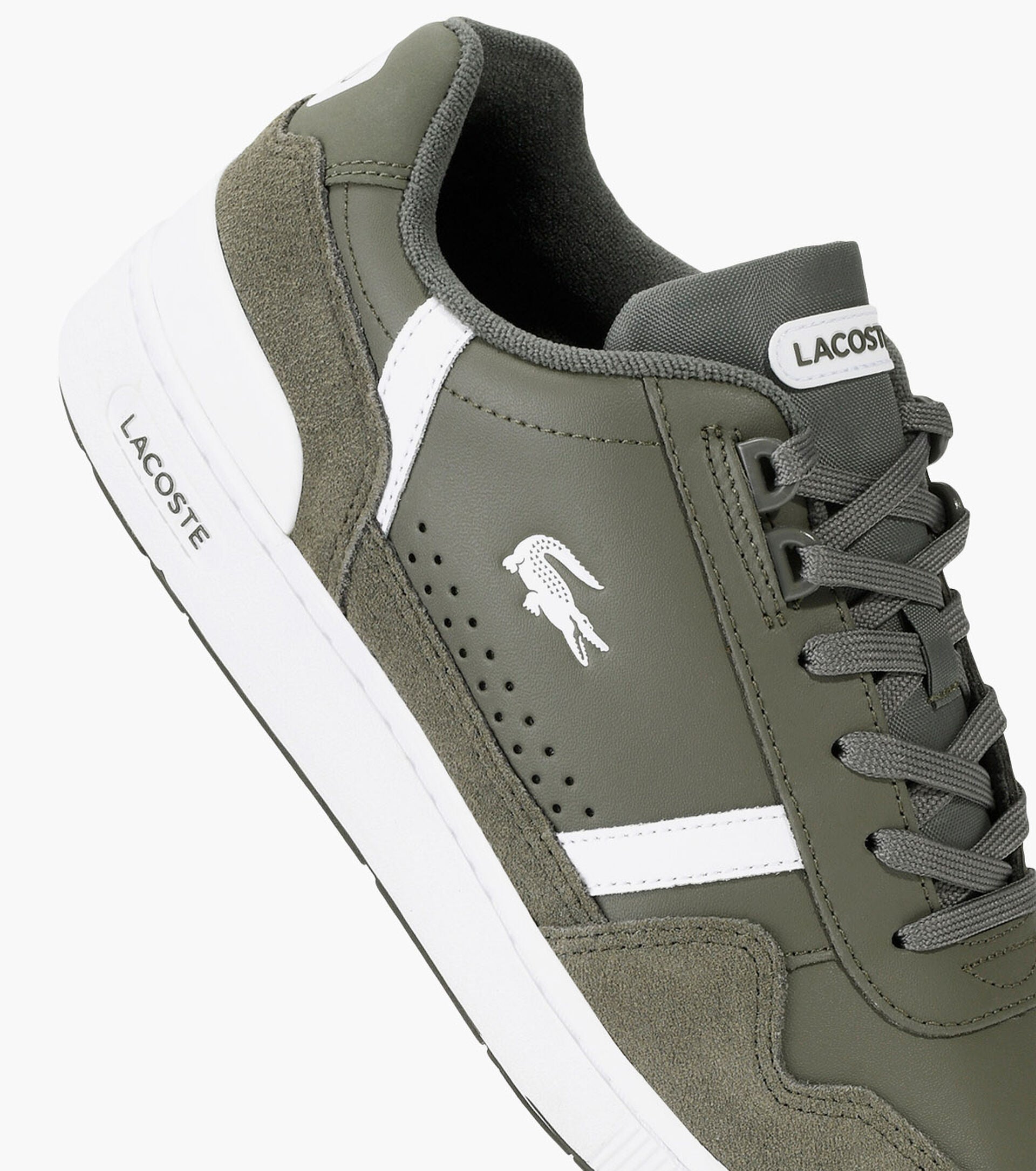 T-Clip Leather Sneakers khaki/White
