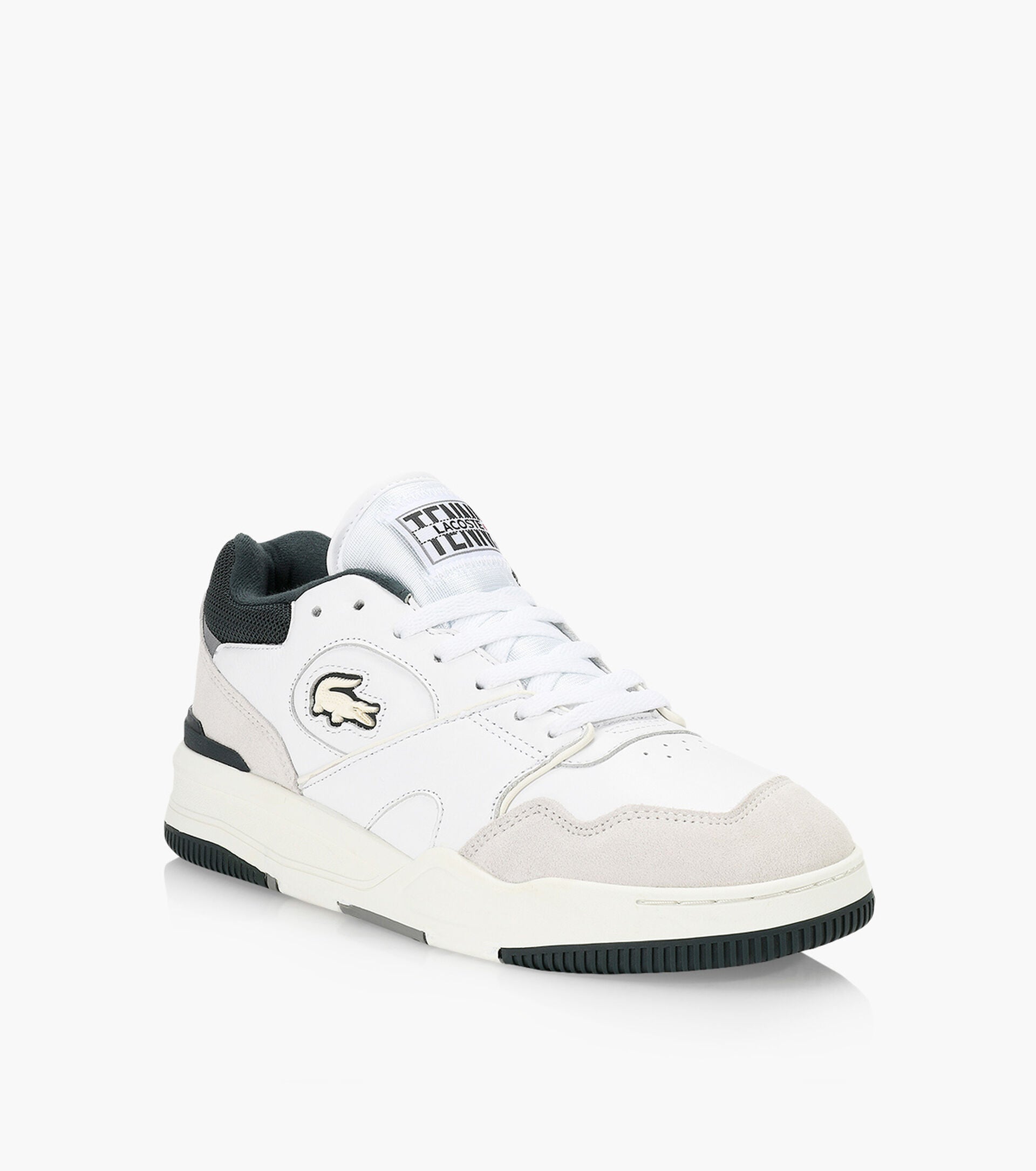 Lineshot Leather Sneakers White/Dark Green
