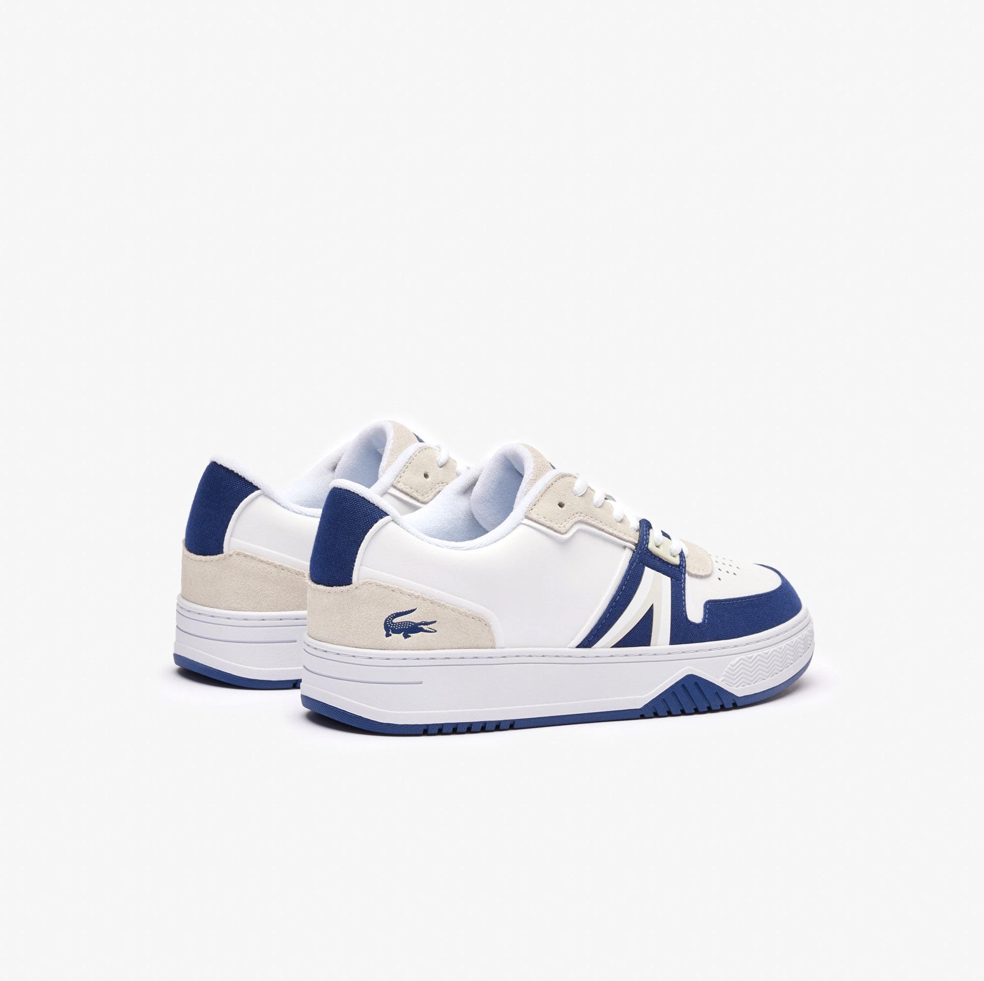 L001 Contrasted Leather Sneakers White/Navy