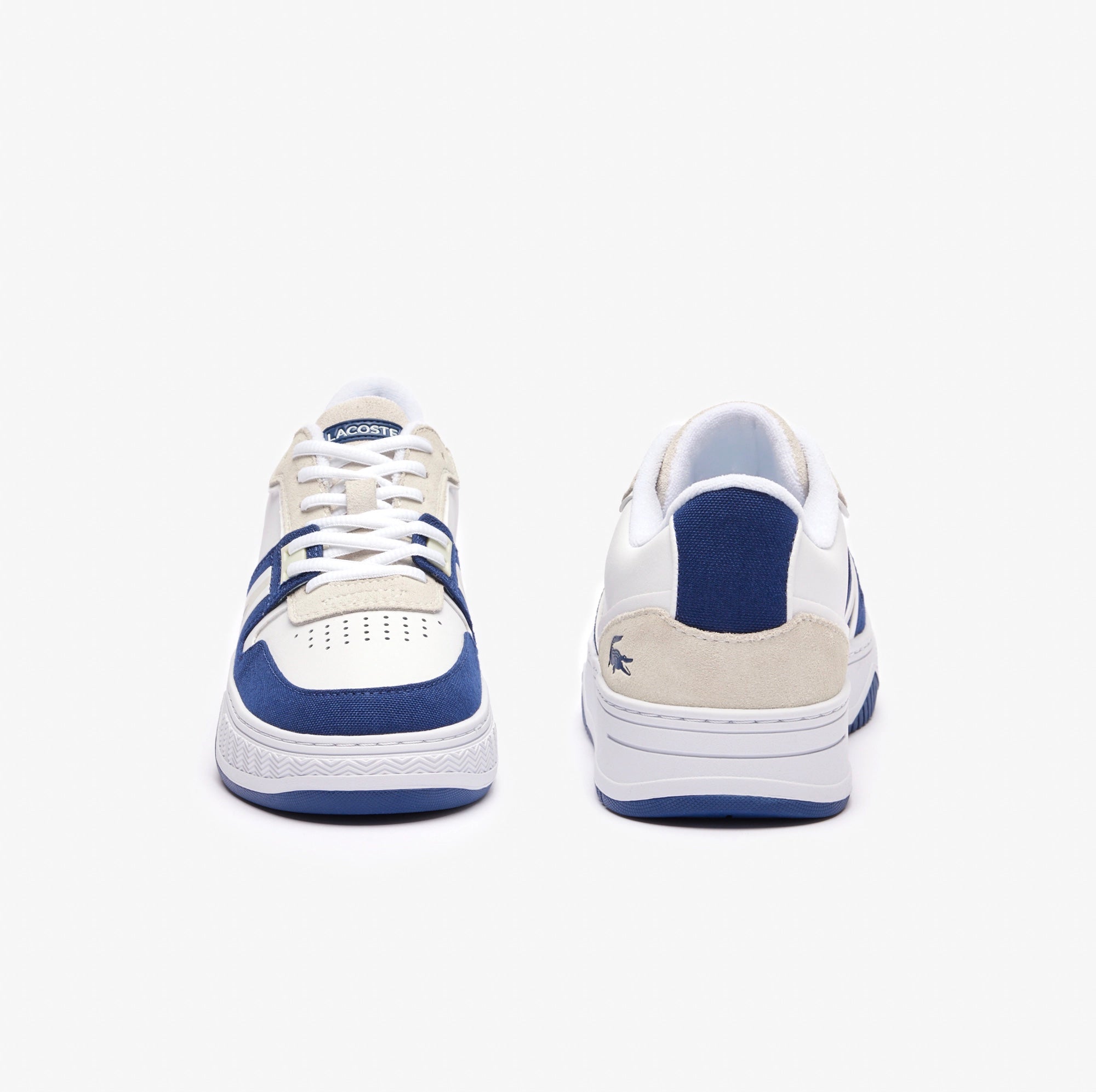 L001 Contrasted Leather Sneakers White/Navy