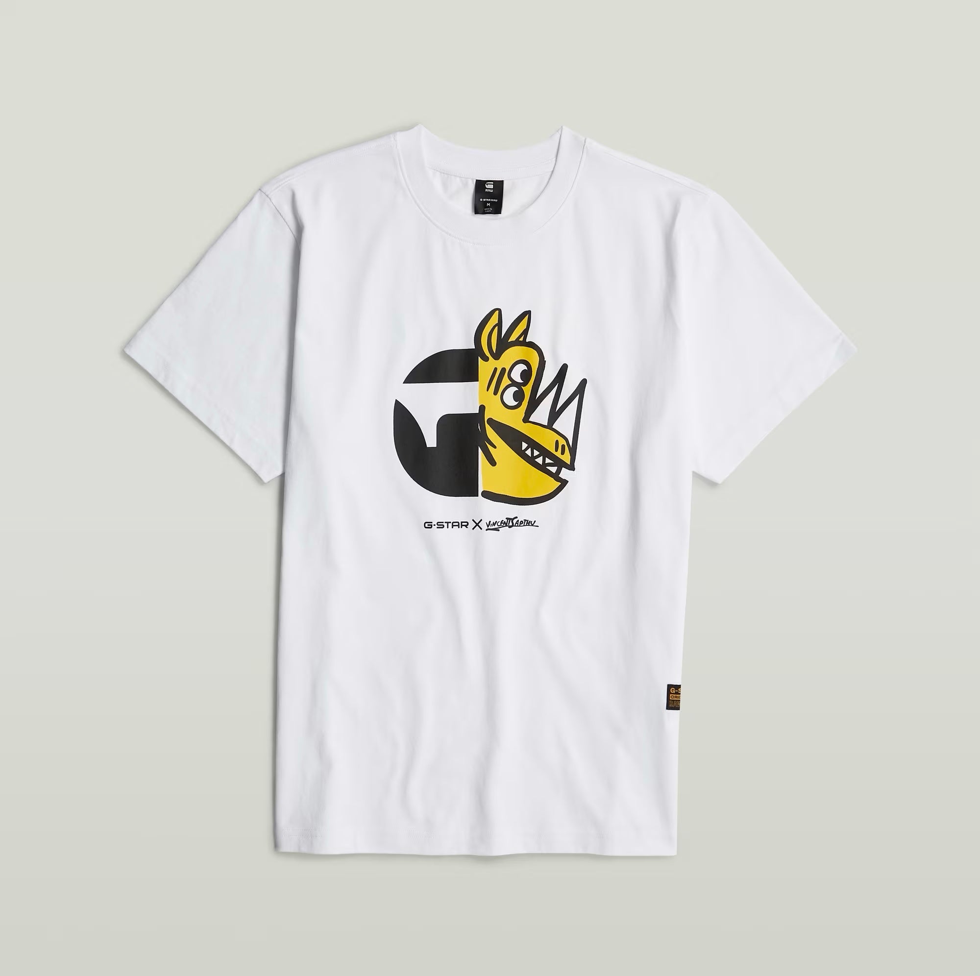 UNISEX RHINO CARTOON LOGO WHITE