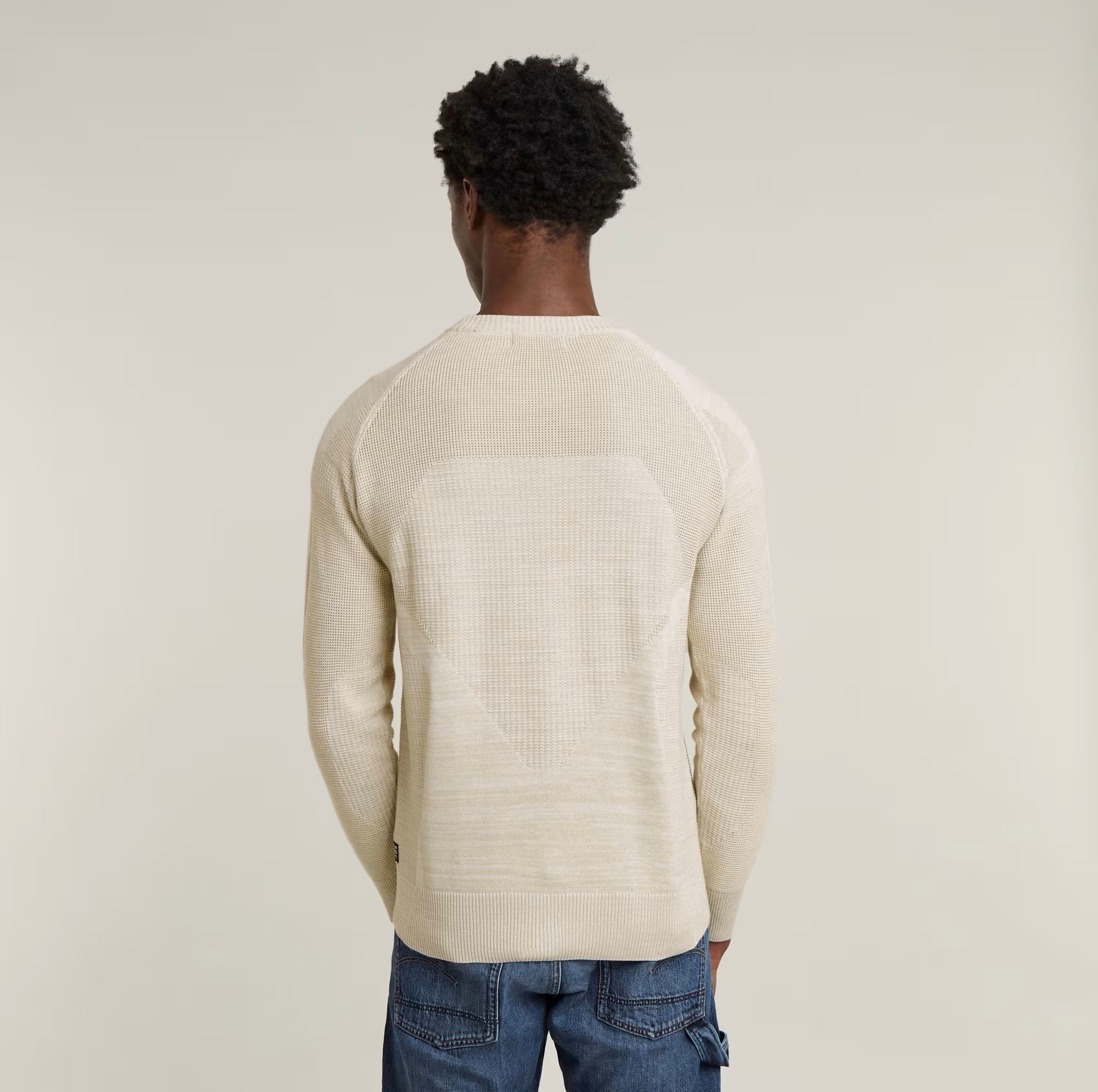 3D BIKER KNITTED SWEATER whitebait/dk brick