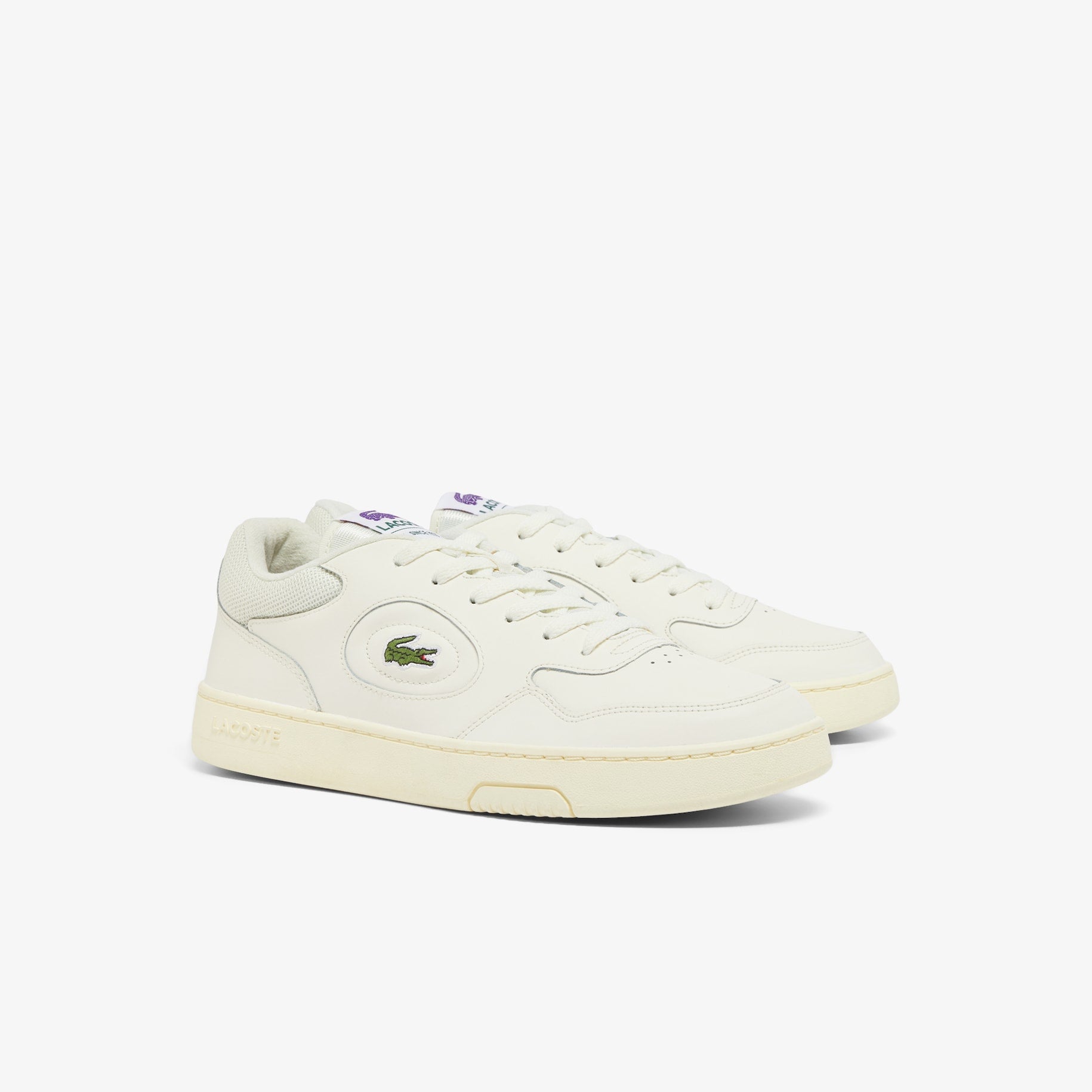 MEN'S LINESET LEATHER TRAINERS Off White/Off White