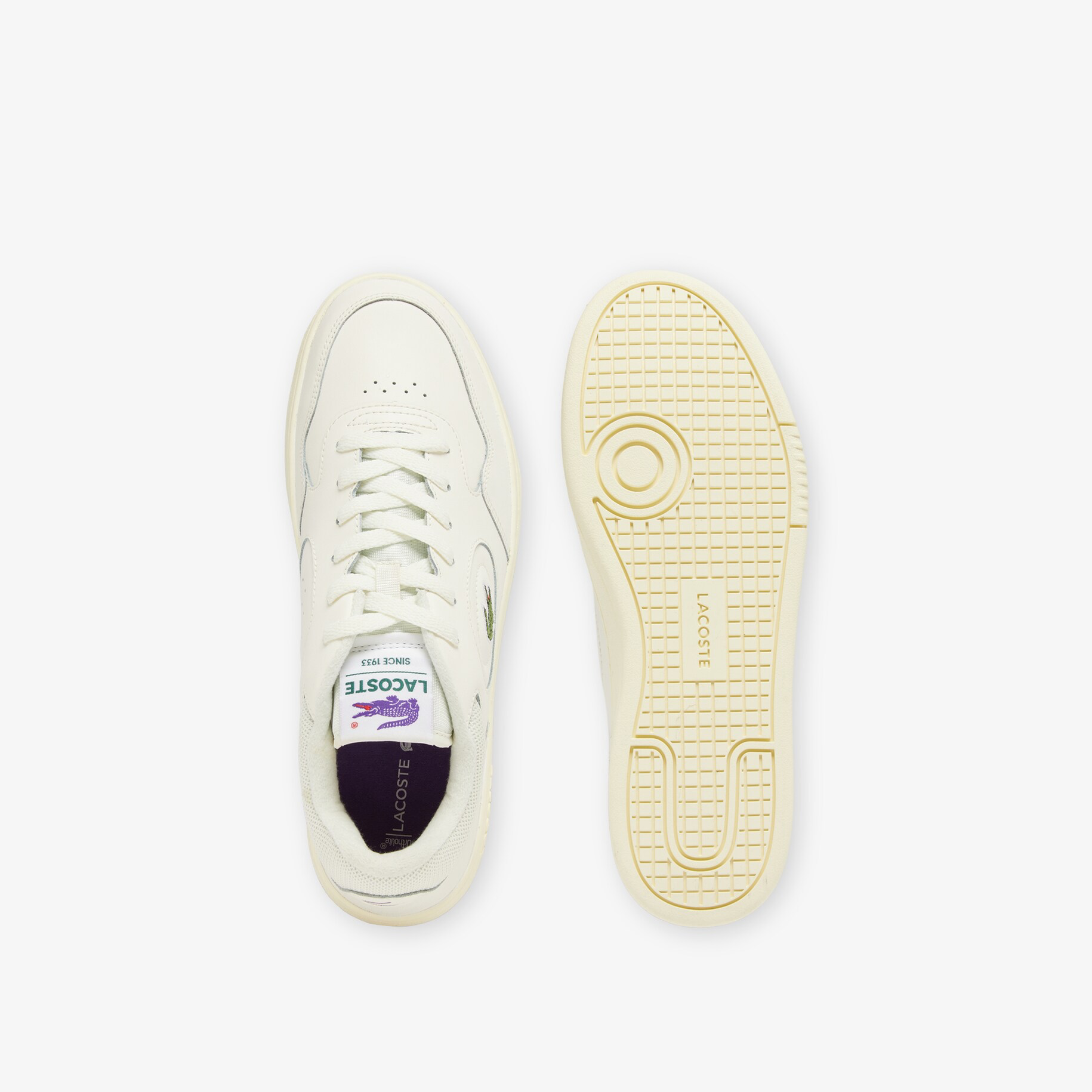 MEN'S LINESET LEATHER TRAINERS Off White/Off White