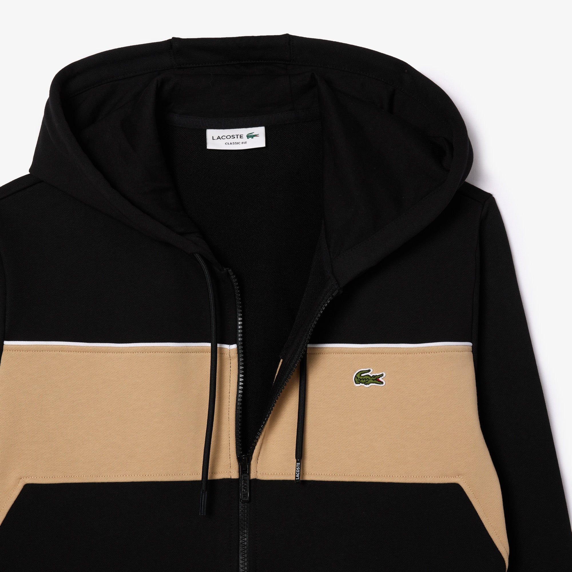 ZIP-UP COLOURBLOCK HOODIE Back/Beige