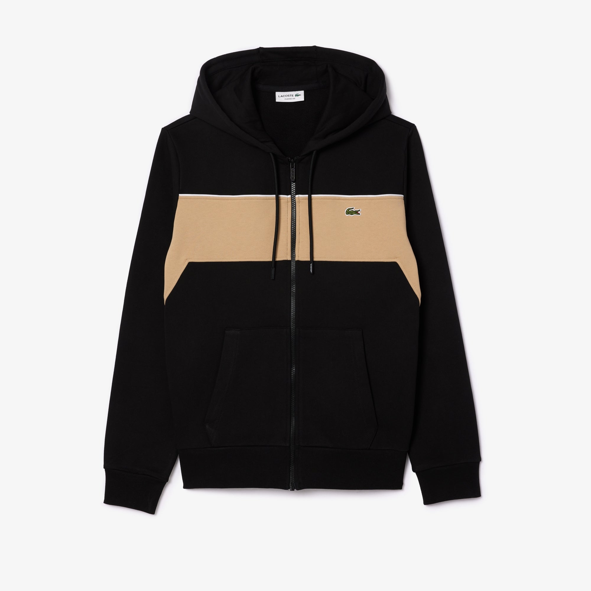 ZIP-UP COLOURBLOCK HOODIE Back/Beige