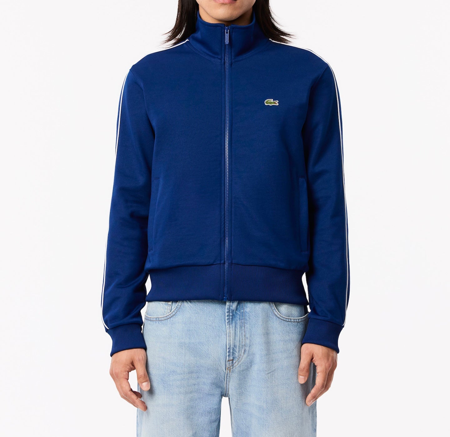 PARIS PIQUÉ ZIP FRONT TRACK JACKET Blue