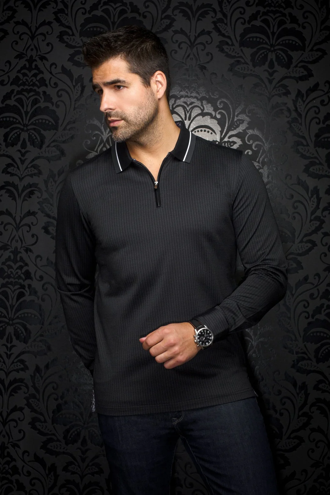 POLO LONG SLEEVES | FEDERICO, BLACK